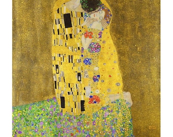 Gustav Klimt, El beso FRIDGE IMÁN, 1909 Reproducción de bellas artes Mini refrigerador de regalo