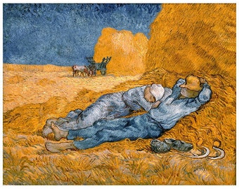 Vincent van Gogh, Noon: Rest from Work (after Millet) FRIDGE MAGNET, 1890 Fine Art Repro Siesta Mini Gift Refrigerator