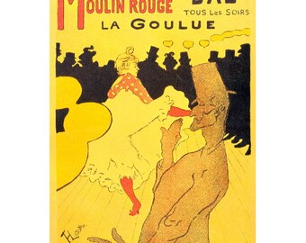 Moulin Rouge La Goulue Affiche Publicitaire FRIDGE MAGNET, 1891 Toulouse-Lautrec French Ad Repro Mini Gift Réfrigérateur Magnet