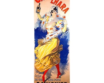 Cacao Lhara Advertising Poster FRIDGE MAGNET, 1890 Jules Cheret Art Nouveau Mini Gift Refrigerator