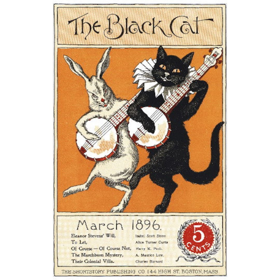 The Black Cat Magazine Cover Art Deco FRIDGE 1896 Etsy