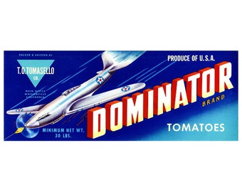 Dominator Brand Tomatoes Crate Label FRIDGE MAGNET, Watsonville California CA Food Mini Gift Refrigerator