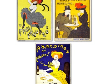 Juego de imanes para nevera con carteles publicitarios franceses de Leonetto Cappiello, anuncios vintage