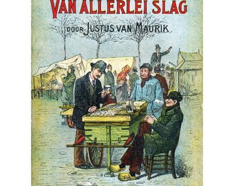 Van Allerlei Slag Book Cover Art FRIDGE MAGNET, 1881 Dutch Story Book Cover Repro Mini Gift Refrigerator Magnet