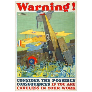 Warning! Consider the Possible Consequences War Poster FRIDGE MAGNET, 1917 WWI Mini Gift Refrigerator