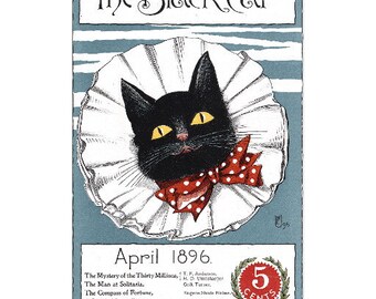 The Black Cat Magazine Cover Art FRIDGE MAGNET, 1896 April Mini Gift Refrigerator