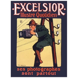 Excelsior Advertising Poster FRIDGE MAGNET, Decorative Mini Gift Refrigerator Magnet Camera Photography