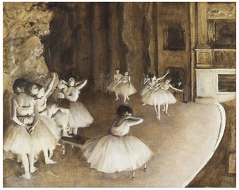 Edgar Degas, Rehearsal on Stage FRIDGE MAGNET, 1874 Fine Art Repro Gift Ballet Dancers
