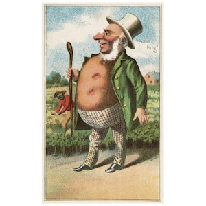 Bufford's Vegetable Cards No. 790-1 IMÁN PARA NEVERA, 1887 Potato Bug Food Mini Regalo Refrigerador