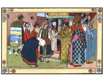 Russian Folklore Poster #2 FRIDGE MAGNET, Stories Folktales Folk Tales Decorative Mini Gift Refrigerator Magnet