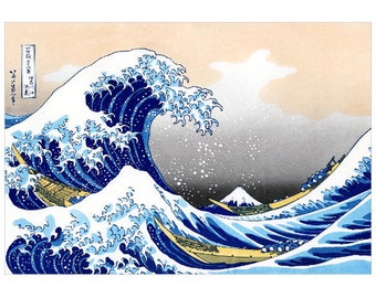 Hokusai, The Great Wave off Kanagawa FRIDGE MAGNET Edo Fine Art Japanese Woodblock Print Repro Mini Gift Thirty Six Views Mt Fuji