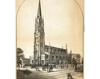 St. Philomena Church Poster FRIDGE MAGNET, 1859 Americana Ad Repro Pittsburgh Pennsylvania PA Mini Gift Refrigerator Magnet
