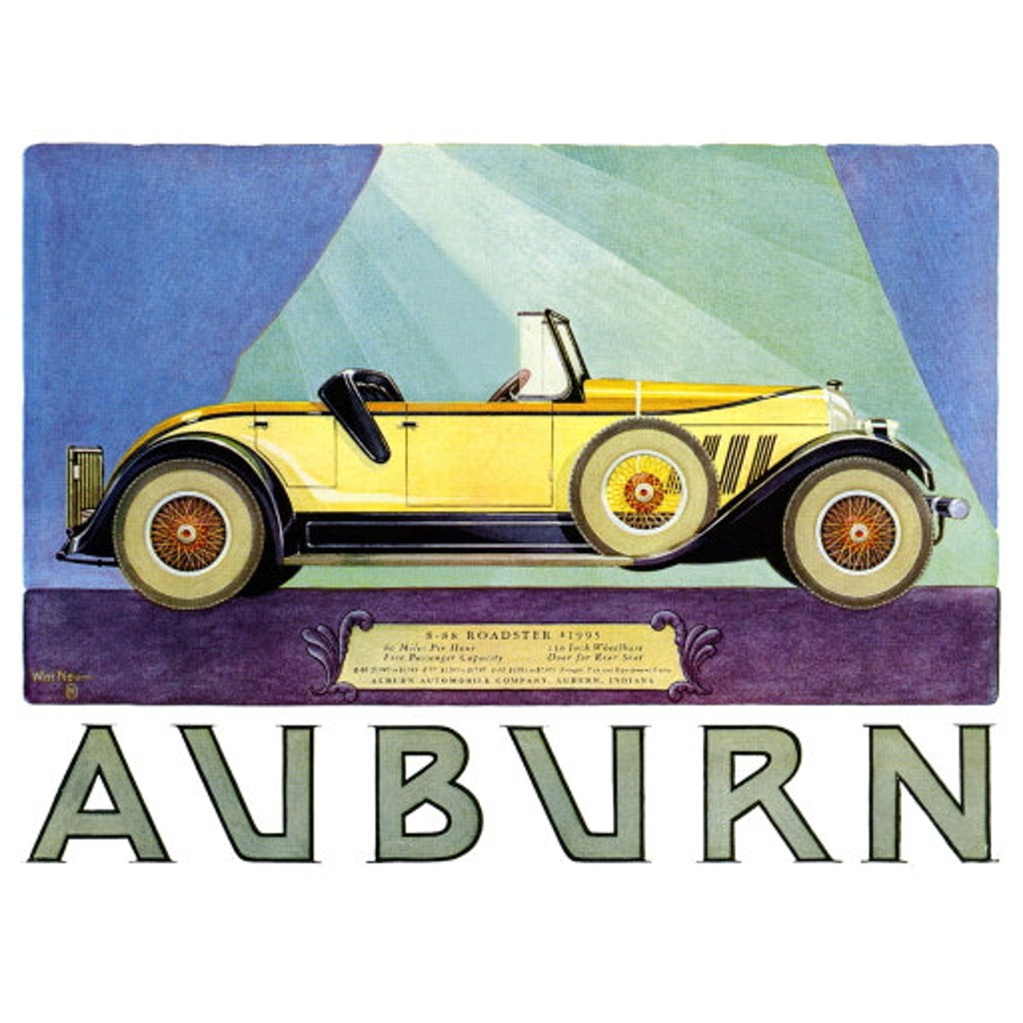 Auburn 8-88 Roadster Automobile Advertising Poster FRIDGE MAGNET, Motor ...