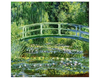 Claude Monet, ninfee e ponte giapponese CALAMITA DA FRIGO, riproduzione d'arte del 1899 Mini giardino francese