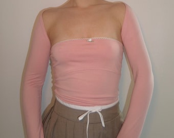 Pink Tube Top with Bolero: Ballet Core Coquette Outfit