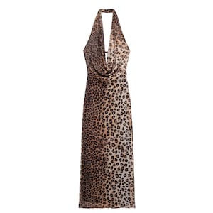 Leopard Backless Dress - Etsy Leopard Backless Dress - Etsy