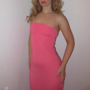 Pink Backless Bodycon Maxi Dress: Strapless Tube Gown, Barbie/Holiday/Beach/Birthday