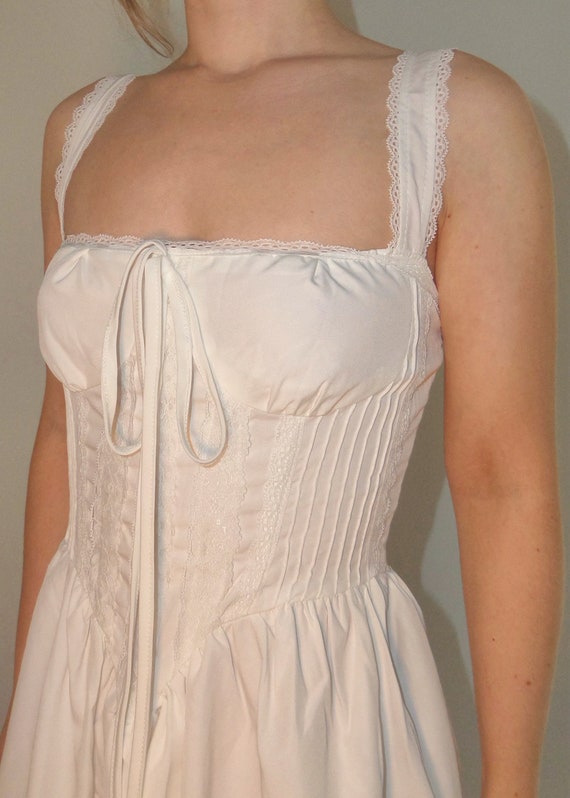 white milkmaid corset dress Ivory Corset Dress: Cotton Poplin Milkmaid Style
