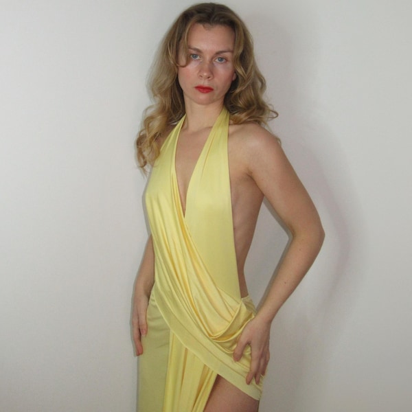 Yellow Slit Dress Etsy UK — free download