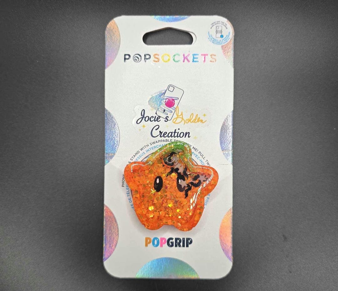Jack-o-lantern Super Mario Galaxy Inspired Luma Star Shaker Popsocket ...