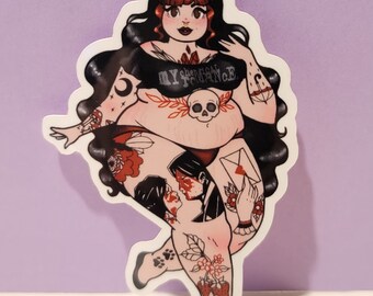 Emo Girl Pinup Sticker by Jocie Golden
