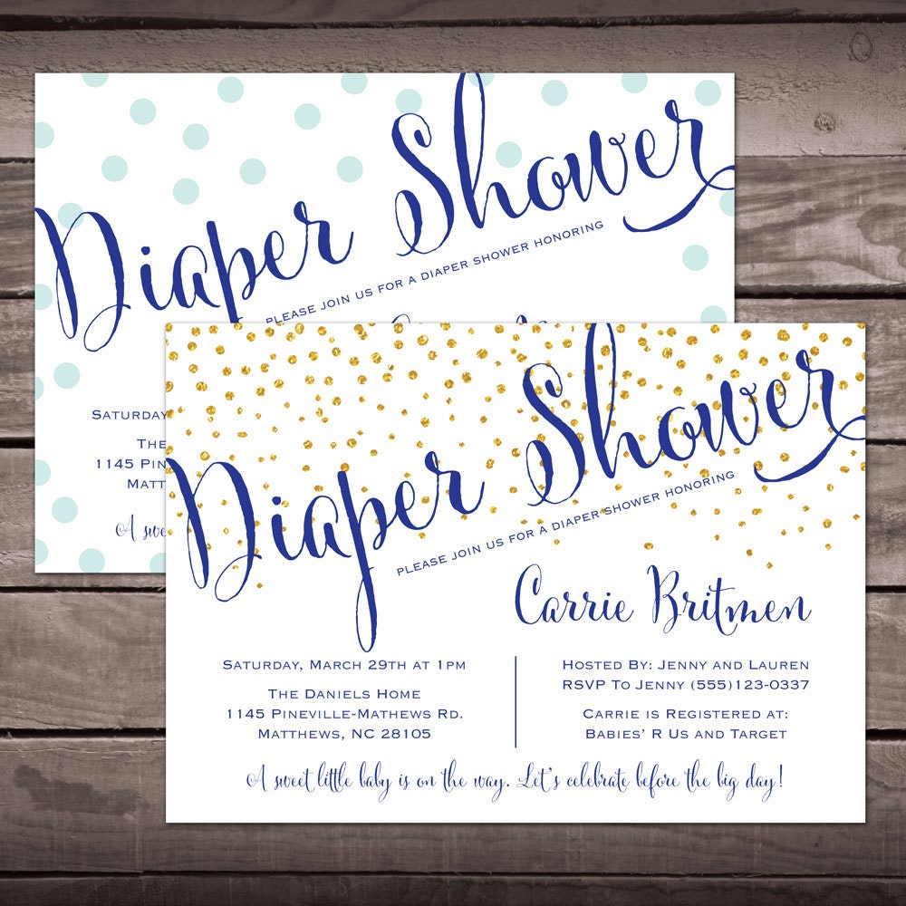 Printable Diaper Shower Invitation Etsy