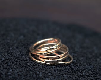 STACKING rings, MIDI ring, bands, sterling silver, 14K gold-fill, simple, trendy, gifts for her