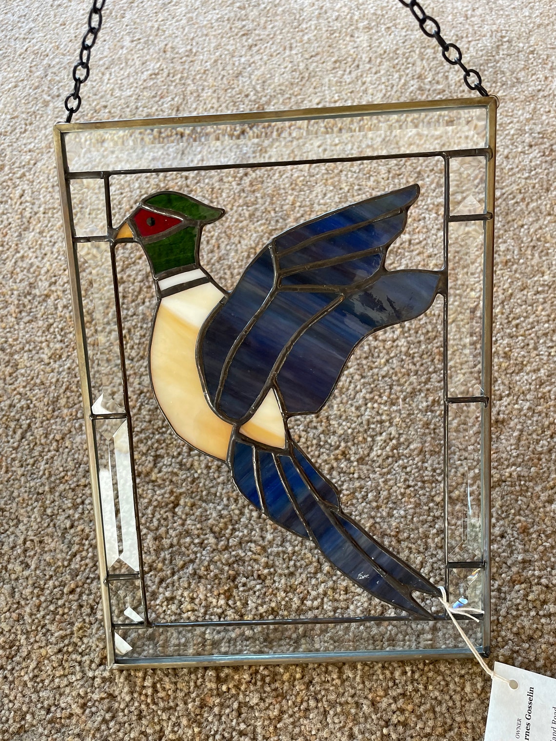 Stained Glass Pheasant in Flight | Etsy