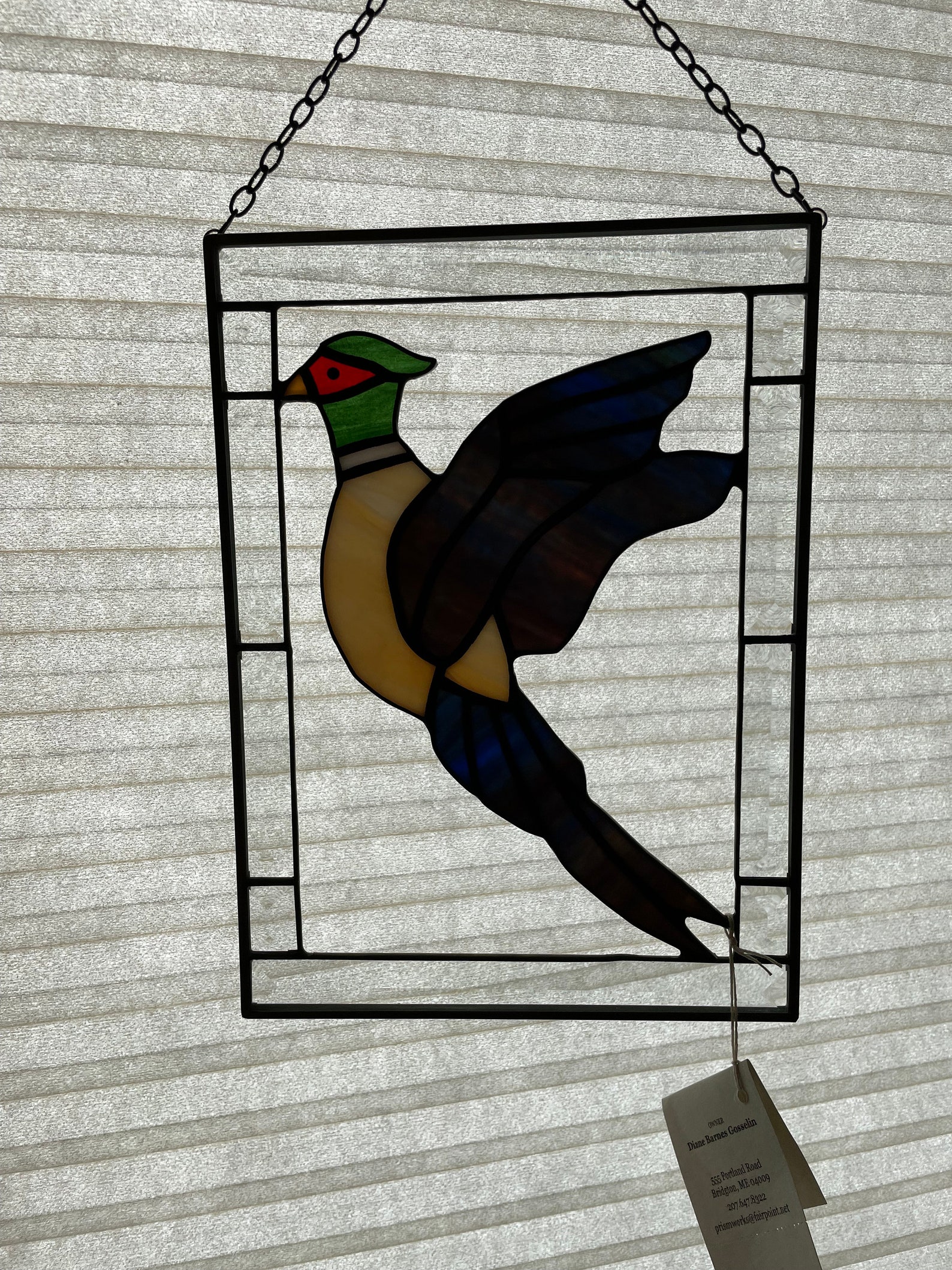 Stained Glass Pheasant in Flight | Etsy
