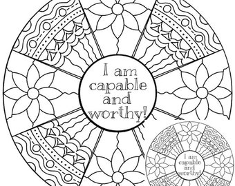 self esteem coloring etsy