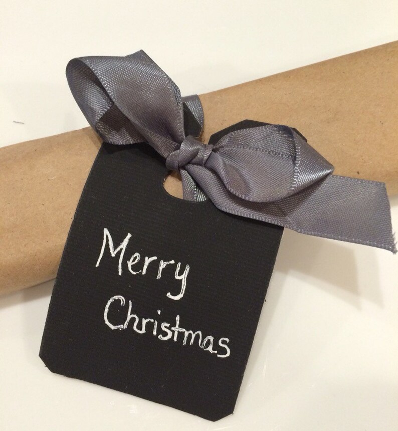 Black Chalkboard Canvas Gift Tags Set of 10 Christmas Tags Etsy
