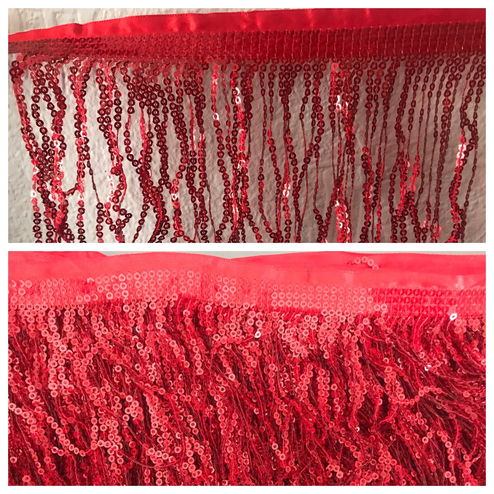 Sequin Tassel Fringe / Fringing Trim With Satin Band 15cm Etsy