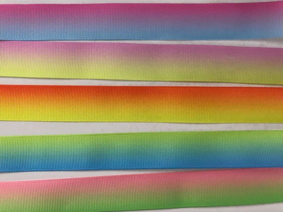 Grosgrain Ombre Colourful Rainbow Ribbon 7//8/" 22mm DIFFERENT COLOURS
