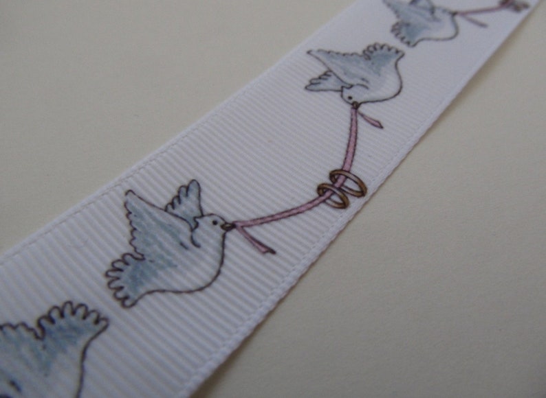Grosgrain Wedding Dove Celebration Ring Ribbon 1 25mm