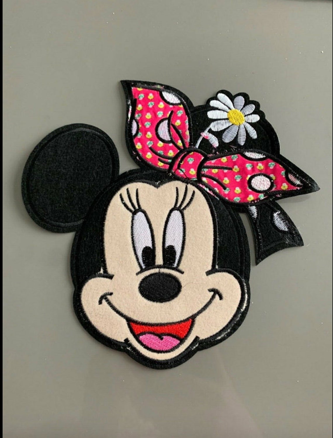 Minnie Mouse With Bow Large Iron on Applique Patch Etsy UK