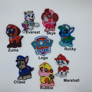 Paw Patrol TV show Characters Iron On Patch Sew On Transfer Paw Patrol TV show Characters Iron On Patch Sew On Transfer