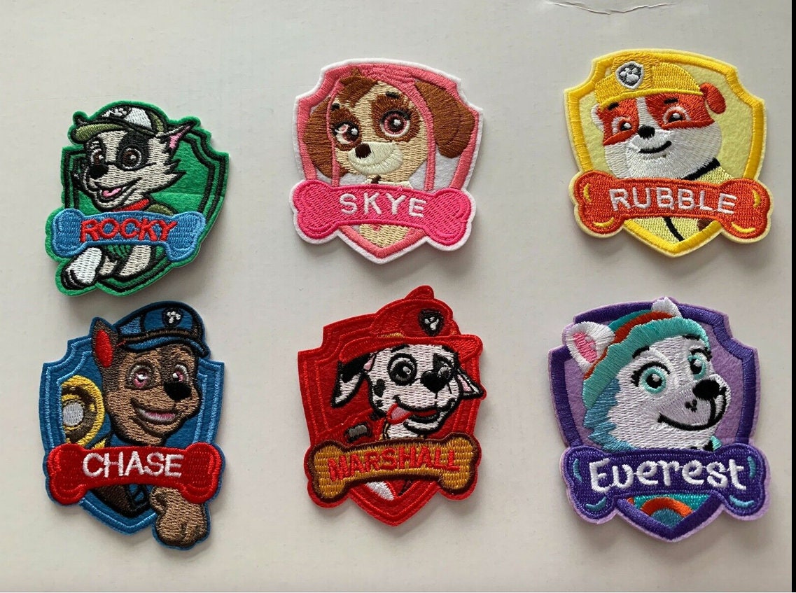 PAW Patrol Great Jobs PUPS! Blue Application Embroided Patch Badges Iron on Patches © 2016 Spin Master PAW Productions Inc 6,5 x 6,5 cm 