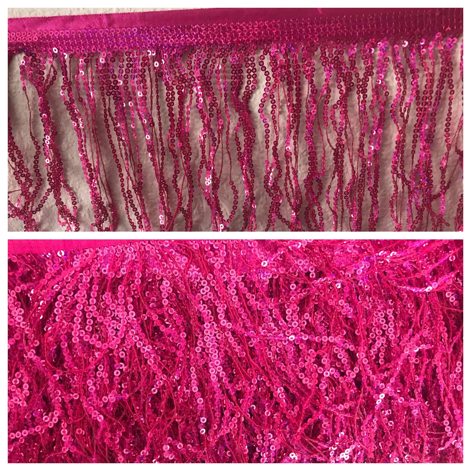 Sequin Tassel Fringe / Fringing Trim With Satin Band 15cm Etsy