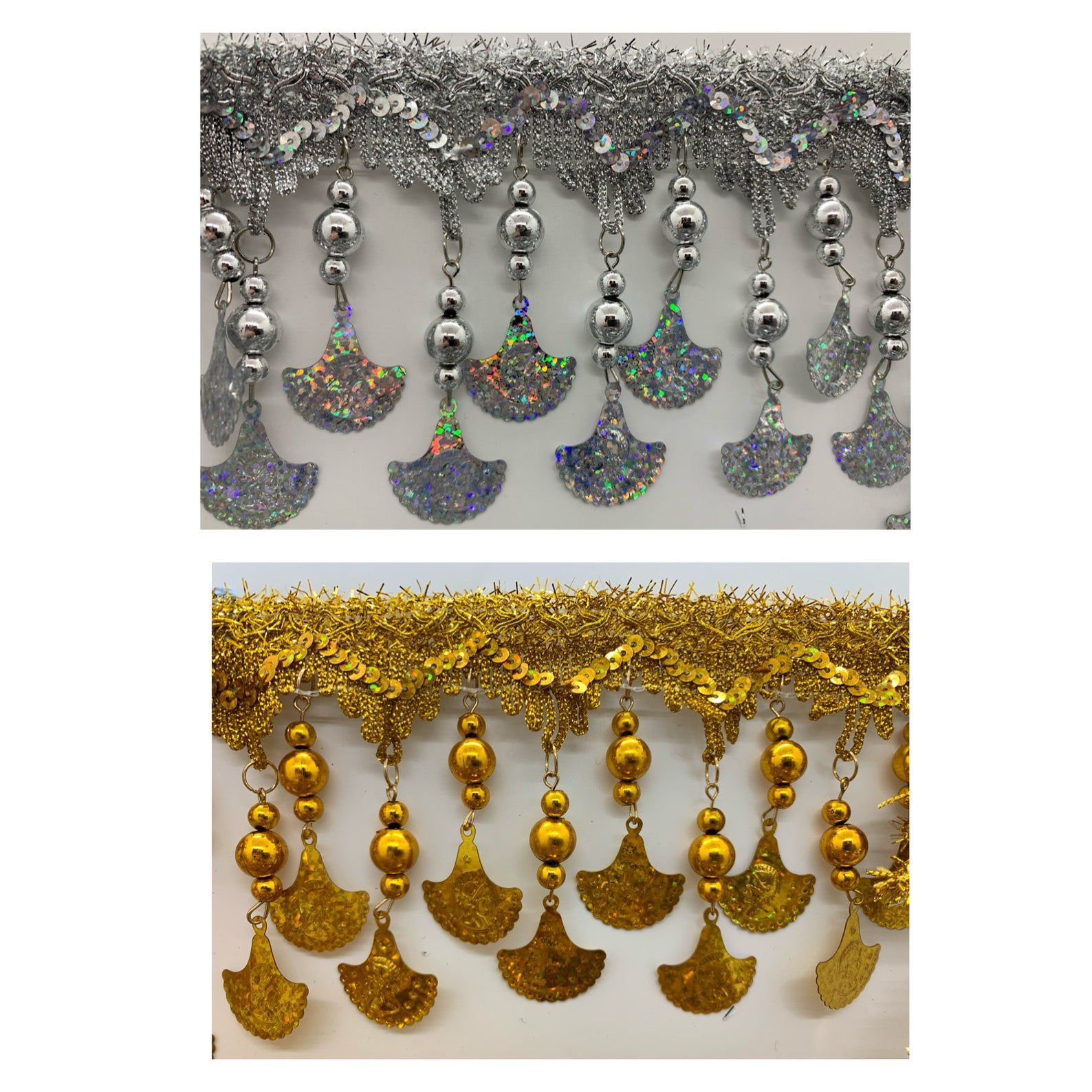 Stunning Sequin Tinsel Braid With Beads and Shell Sequin 9cm Etsy