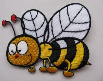 Flying Bumble Bee Yellow and Black Iron on Applique Patch