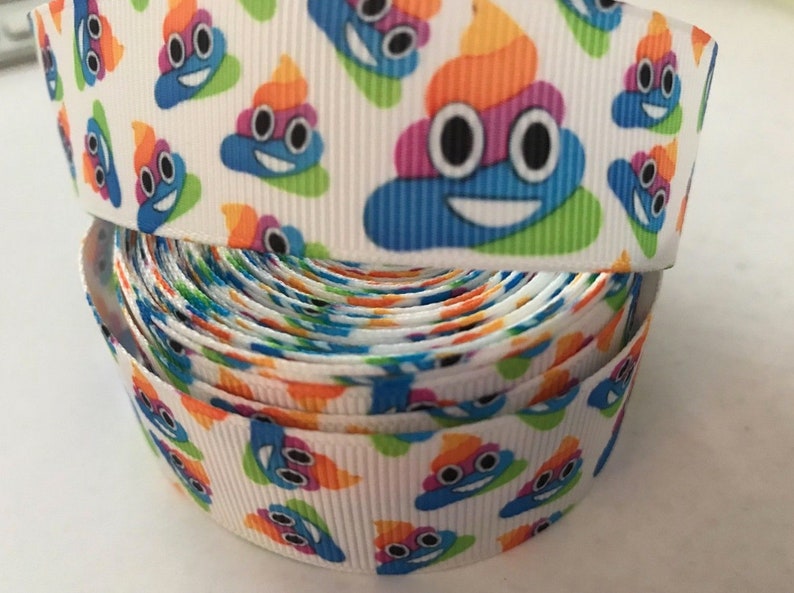 Ruban gros-grain Emoji Smiley Face 7//8/" 22mm