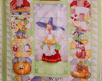 Patches & Rhymes J. Wecker-Frisch for SSI Fabric Panel Nursery Rhymes, Mother Goose, Cow, Humpty Dumpty, Pigs, Mice, Cat, Dog, Sheep