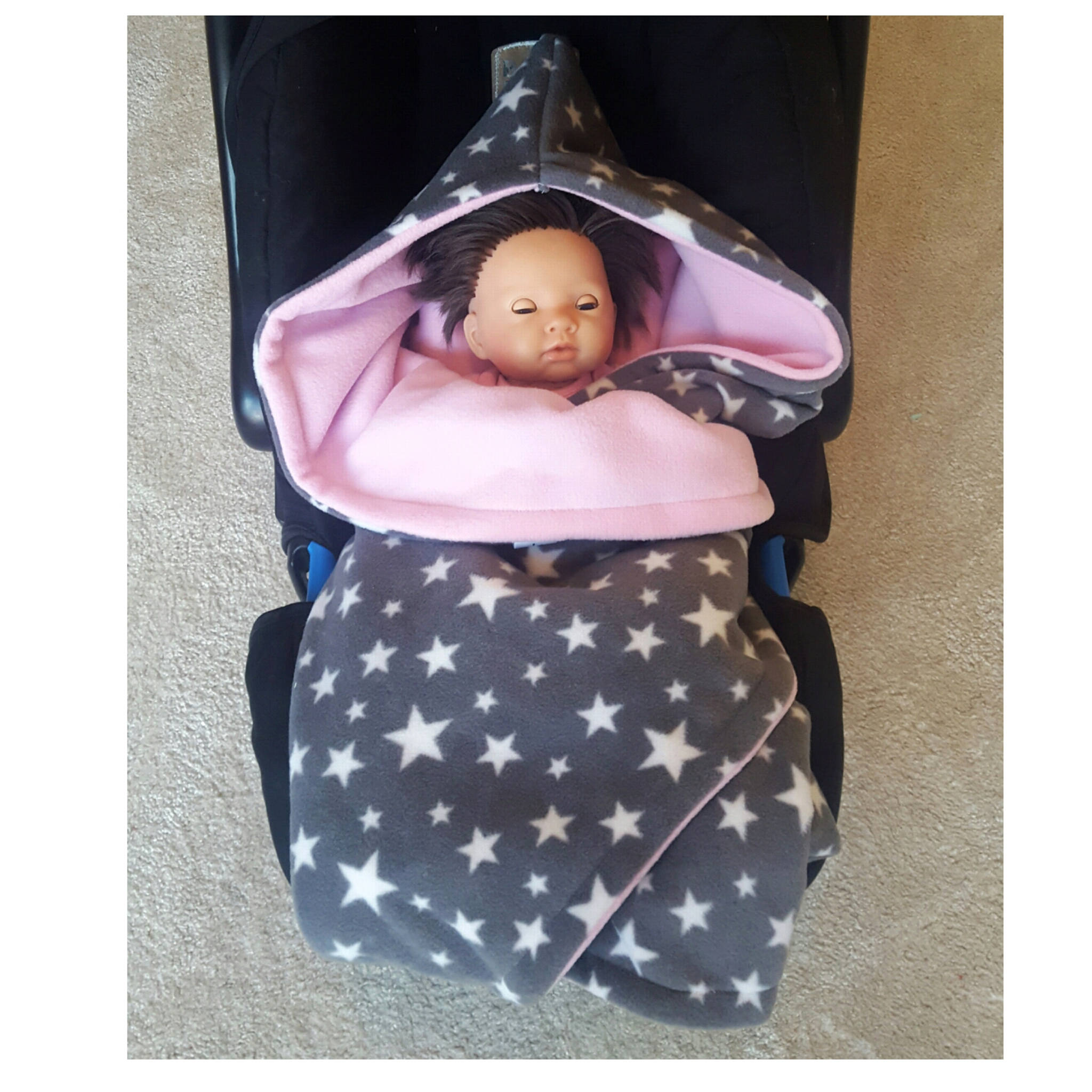 Hooded Car Seat Blanket Different Colour Options Car Seat Etsy UK
