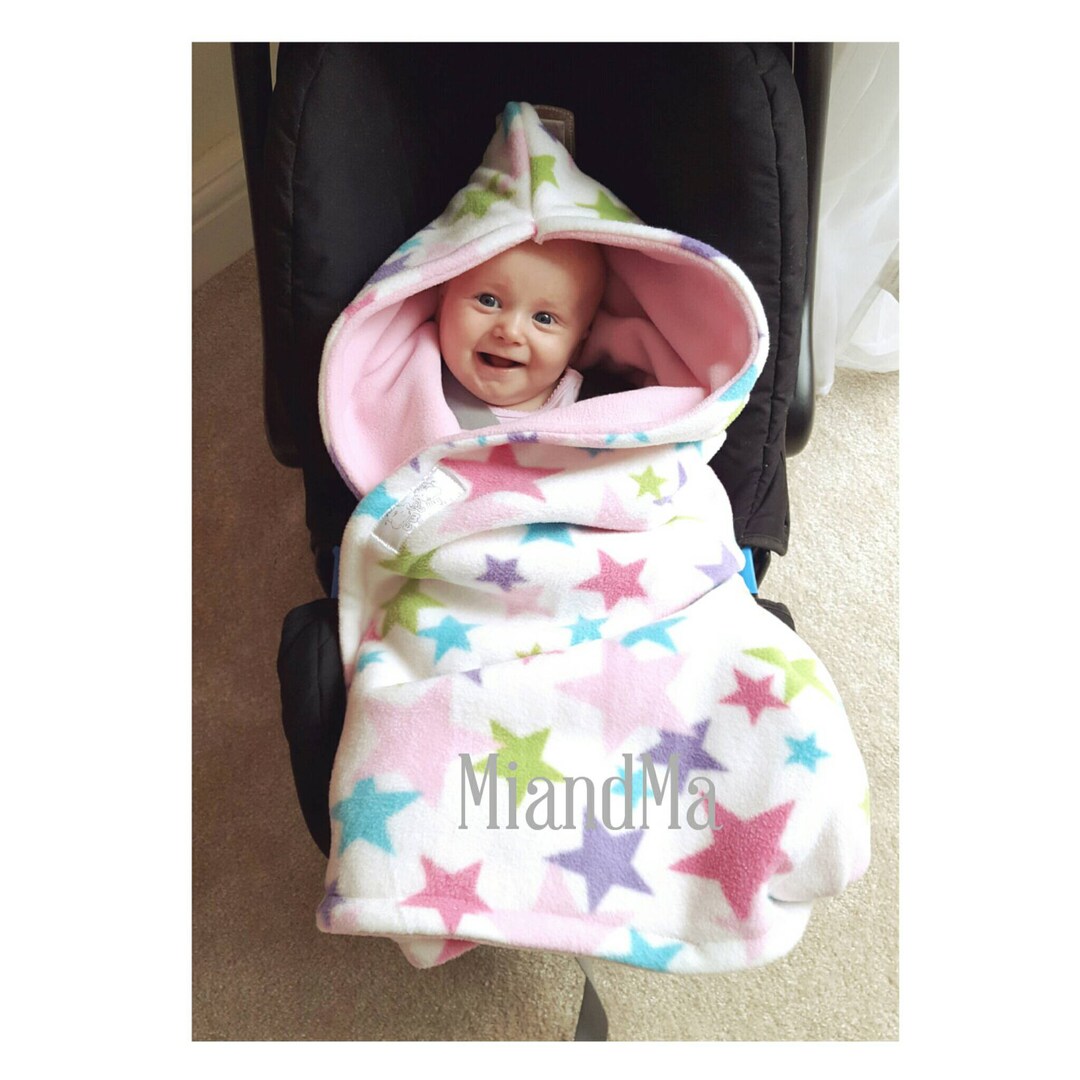 Hooded Car Seat Blanket Car Seat Blanket Multi Coloured Star Etsy