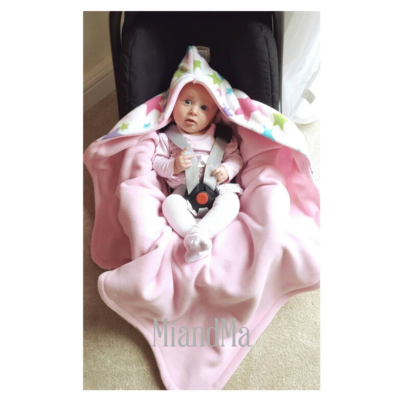 Hooded Car Seat Blanket Car Seat Blanket Multi Coloured Star Etsy