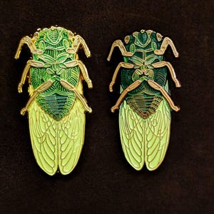 Jade Cicada Swarm Pin