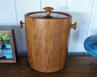 Early Danish Staved Teak Ice Bucket by Digsmed