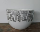 Vintage Finel Arabia Enamel Mushroon Bowl Kaj Franck