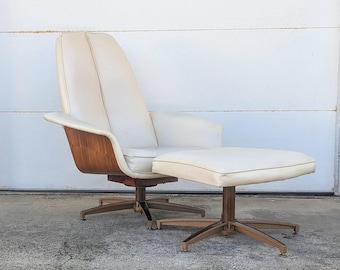 MCM Plycraft Style Lounge Chair and Ottoman Set