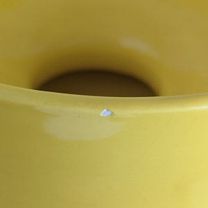 May include: A yellow ceramic bowl with a small chip on the rim.